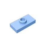 Plate Special 1 x 2 with 1 Stud with Groove and Inside Stud Holder (Jumper) #15573 Bright Light Blue 1/4 KG