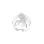 Brick, Round 2 x 2 Dome Top - Blocked Open Stud with Bottom Axle Holder x Shape + Orientation #553b Trans-Clear 1/2 KG