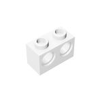 Technic, Brick 1 x 2 with Holes #32000 White 10 pieces