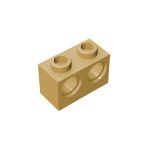 Technic, Brick 1 x 2 with Holes #32000 Tan 10 pieces