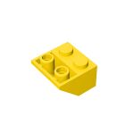 Slope Inverted 45 2 x 2 - Ovoid Bottom Pin, Bar-sized Stud Holes #3660 Yellow 10 pieces