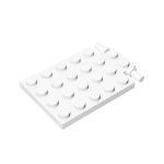 Plate, Modified 4 x 6 With Trap Door Hinge (Long Pins) #92099 White 1/2 KG