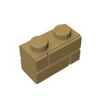 Brick Special 1 x 2 with Masonry Brick Profile #98283 Dark Tan 1000 pieces