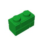 Brick Special 1 x 2 with Masonry Brick Profile #98283 Green 1 KG