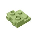 Plate Special 2 x 2 x 0.667 with Two Studs On Side and Two Raised #99206 Olive Green 1 KG