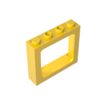 Window 1 x 4 x 3 Train with Shutter Holes and Solid Studs on Ends #6556 Yellow