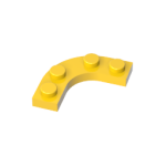 Plate Round Corner 3 x 3 with 2 x 2 Round Cutout #68568 Yellow