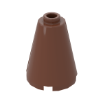 Cone 2 x 2 x 2 with Completely Open Stud #14918 Reddish Brown 1/2 KG