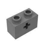 Technic Brick 1 x 2 with Axle Hole #31493 Dark Bluish Gray 10 pieces
