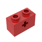 Technic Brick 1 x 2 with Axle Hole #31493 Red 10 pieces