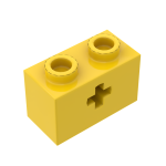Technic Brick 1 x 2 with Axle Hole #31493 Yellow 10 pieces