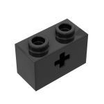 Technic Brick 1 x 2 with Axle Hole #31493 Black 10 pieces