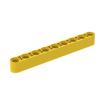 Technic Beam 1 x 9 Thick #40490 Yellow 10 pieces