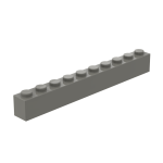 Brick 1 x 10 #6111 Dark Bluish Gray 10 pieces