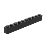 Brick 1 x 10 #6111 Black 300 pieces