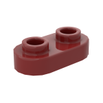 Plate Round 1 x 2 With Two Open Studs #35480 Dark Red 100 pieces