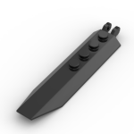 Hinge Plate 1 x 8 with Angled Side Extensions, Squared Plate Underside #14137 Black 10 pieces