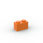 Brick 1 x 2 without Bottom Tube #3065 Orange 1 KG