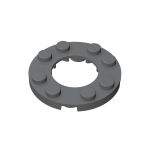 Plate, Round 4 x 4 With 2 x 2 Hole #11833 Dark Bluish Gray
