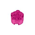 Brick Round 2 x 2 with Axle Hole #6143 Trans-Dark Pink