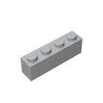Brick 1 x 4 #3010 Light Bluish Gray 300 pieces