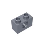 Technic Brick 1 x 2 [1 Hole] #3700 Flat Silver 1 KG