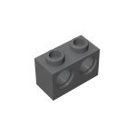 Technic, Brick 1 x 2 with Holes #32000 Dark Bluish Gray 10 pieces