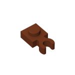 Plate Special 1 x 1 with Clip Vertical - Thick Open O Clip #60897 Reddish Brown 100 pieces