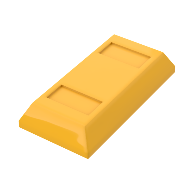 LEGO Compatible Parts Tile Special 1 x 2 with Sloped Walls AKA Money Gold Bar Ingot 99563