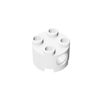Brick, Round 2 x 2 With Pin Holes #17485 White 1/2 KG