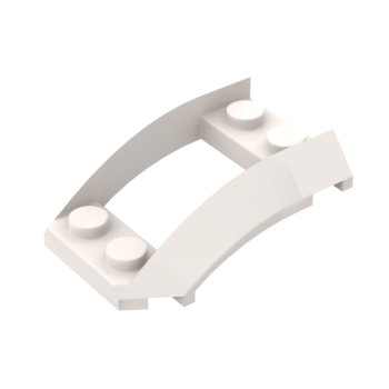 Wheel Arch, Wedge 4 x 3 Open with Cutout and Four Studs #47755 White 1/4 KG