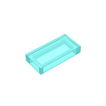 Tile 1 x 2 (Undetermined Type) #3069 Trans-Light Blue Premium Bulk 1KG