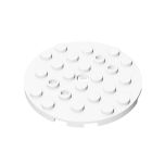 Plate Round 6 x 6 with Hole #11213 White
