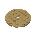 Plate Round 6 x 6 with Hole #11213 Dark Tan