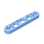 Technic Beam 1 x 5 Thin with Axle Holes on Ends #11478 Bright Light Blue Gobricks