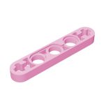 Technic Beam 1 x 5 Thin with Axle Holes on Ends #11478 Bright Pink Gobricks