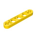Technic Beam 1 x 5 Thin with Axle Holes on Ends #11478 Yellow Gobricks