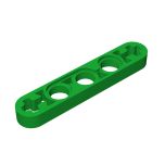 Technic Beam 1 x 5 Thin with Axle Holes on Ends #11478 Green