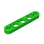 Technic Beam 1 x 5 Thin with Axle Holes on Ends #11478 Bright Green Gobricks