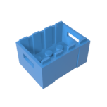 Container, Crate 3 x 4 x 1 2/3 with Handholds #30150 Medium Blue Gobricks