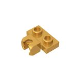 Plate, Modified 1 x 2 with Small Tow Ball Socket on Side #14704 Pearl Gold