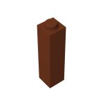 Brick 1 x 1 x 3 #14716 Reddish Brown