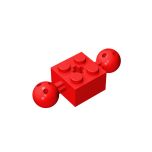 Technic Brick Modified 2 x 2 With 2 Ball Joints And Axle Hole #17114 Red Gobricks