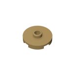 Plate Special Round 2 x 2 with Center Stud (Jumper Plate) #18674 Dark Tan