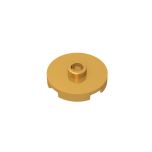 Plate Special Round 2 x 2 with Center Stud (Jumper Plate) #18674 Pearl Gold