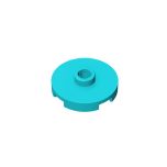 Plate Special Round 2 x 2 with Center Stud (Jumper Plate) #18674 Medium Azure