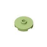 Plate Special Round 2 x 2 with Center Stud (Jumper Plate) #18674 Olive Green