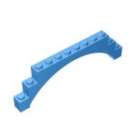 Brick Arch 1 x 12 x 3 Raised Arch with 5 Cross Supports #18838 Medium Blue