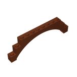 Brick Arch 1 x 12 x 3 Raised Arch with 5 Cross Supports #18838 Reddish Brown
