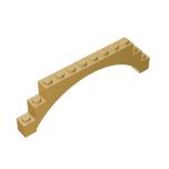 Brick Arch 1 x 12 x 3 Raised Arch with 5 Cross Supports #18838  Tan Gobricks